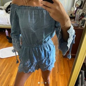 AMERICAN EAGLE blue jean romper